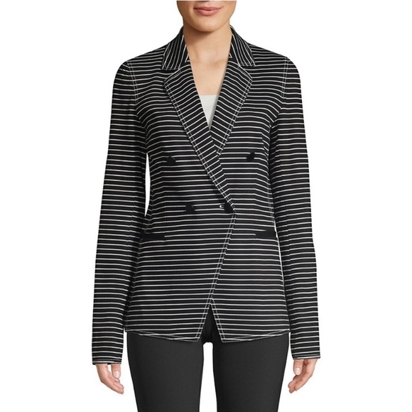 Lafayette 148 Striped Blazer Double Breasted